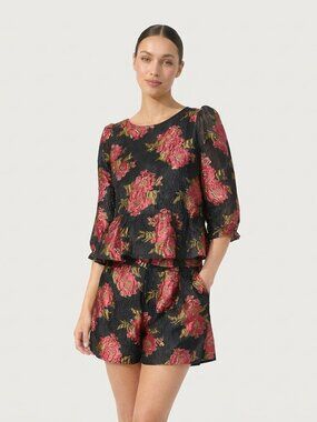 Floral 2 Piece Set Textured Top and Shorts